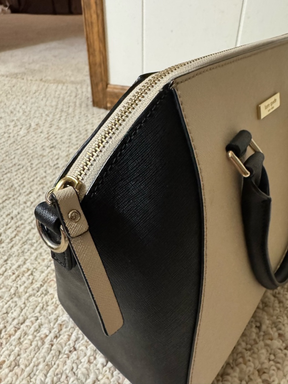 Kate Spade Tilden Place Pippa Almondine/Black Handbag - Picture 4 of 11